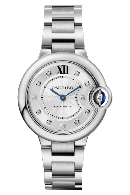 Cartier Ballon Bleu de Cartier Stainless Steel and Diamonds 28mm W4BB0029