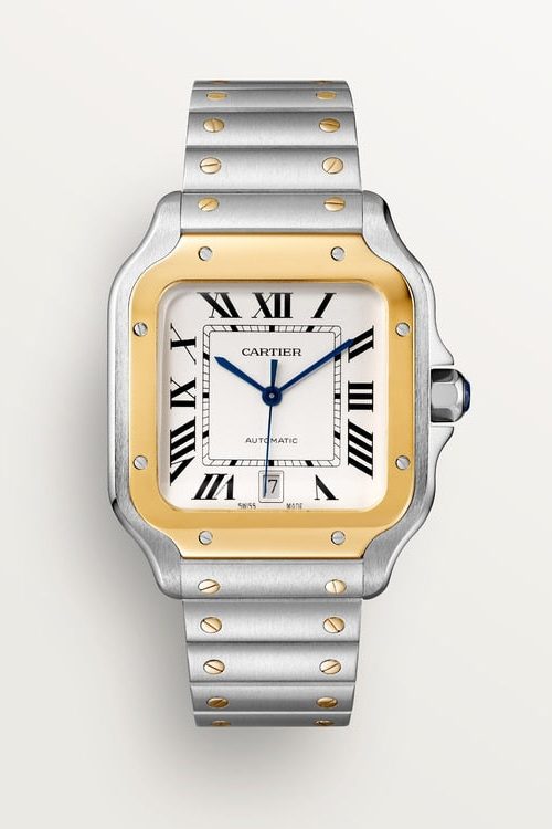 Cartier Santos de Cartier Stainless Steel and 18k Yellow Gold 398mm W2SA0009