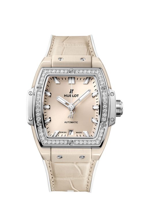 Hublot Spirit of Big Bang BEIGE CERAMIC TITANIUM DIAMONDS 665.CZ.891B.LR.1204
