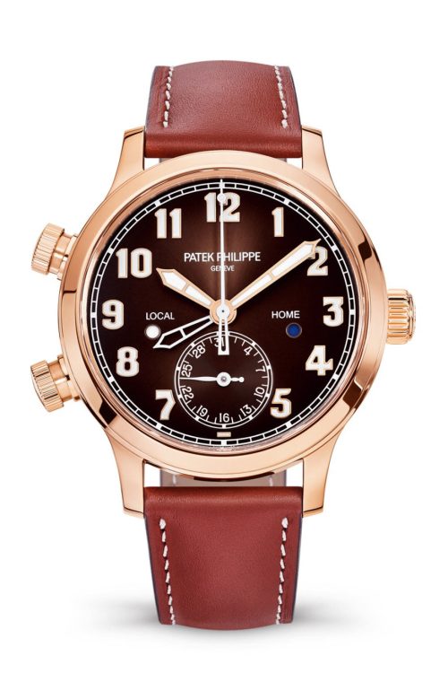 Patek Philippe Complication 18k Rose Gold Calatrava Pilot Travel Time 42mm 5524R-001