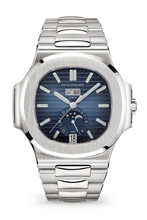 Patek Philippe Nautilus Annual Calendar Moon Phases Watch Stainless Steel 405 mm 5726/1A-014