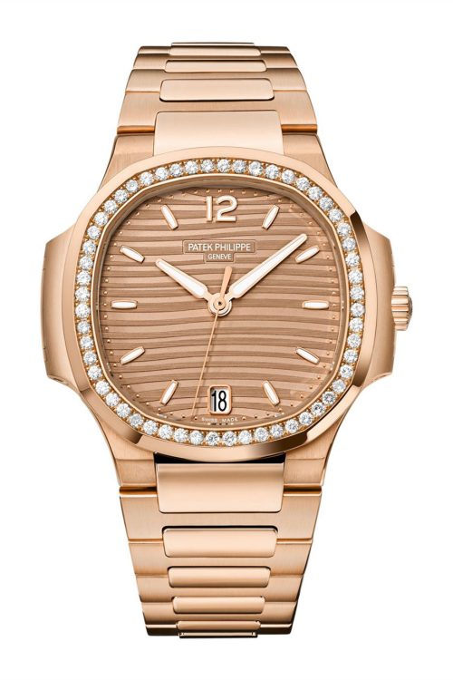 Patek Philippe Nautilus Ladies Automatic Watch 18k Rose Gold and Diamonds 352mm 7118/1200R-010