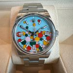 Rolex Oyster Perpetual 41 Oystersteel 41mm Turquoise Celebration Motif Dial Ref 124300-0008 124300-0008-1.jpg