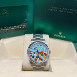 Rolex Oyster Perpetual 41 Oystersteel 41mm Turquoise Celebration Motif Dial Ref 124300-0008 124300-0008-2.jpg
