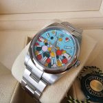 Rolex Oyster Perpetual 41 Oystersteel 41mm Turquoise Celebration Motif Dial Ref 124300-0008 124300-0008-8.jpg