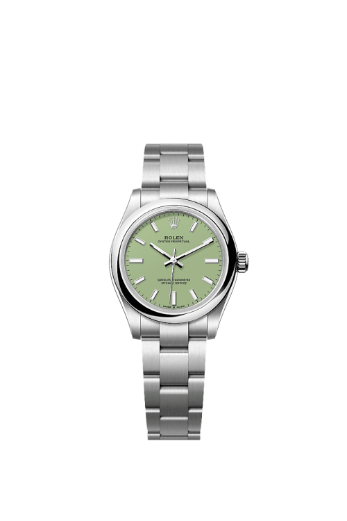 Rolex Oyster Perpetual Oystersteel 31mm Pistachio-green dial Domed Oyster 277200-0012