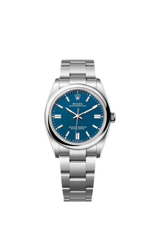 Rolex Oyster Perpetual Oystersteel 36mm Blue dial Domed Oyster 126000-0015