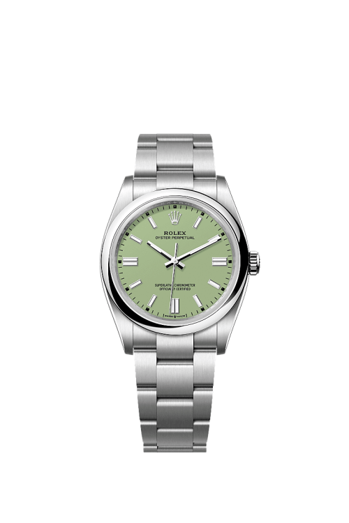 Rolex Oyster Perpetual Oystersteel 36mm Pistachio-green dial Domed Oyster 126000-0011