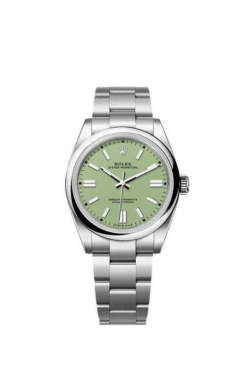 Rolex Oyster Perpetual Oystersteel 41mm Pistachio-green dial Domed Oyster 134300-0006