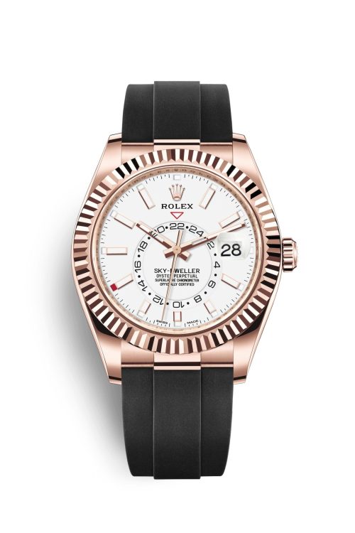 Rolex Sky-Dweller 42mm 18k Everose Gold Oysterflex 326235-0004