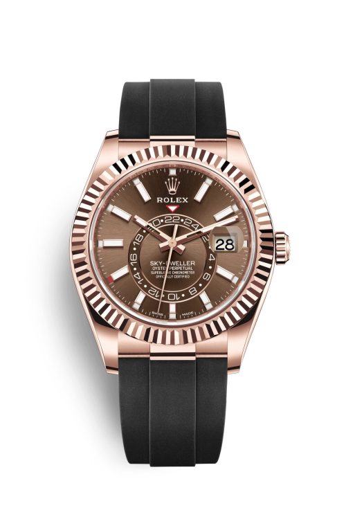 Rolex Sky-Dweller 42mm 18k Everose Gold Oysterflex 326235-0005