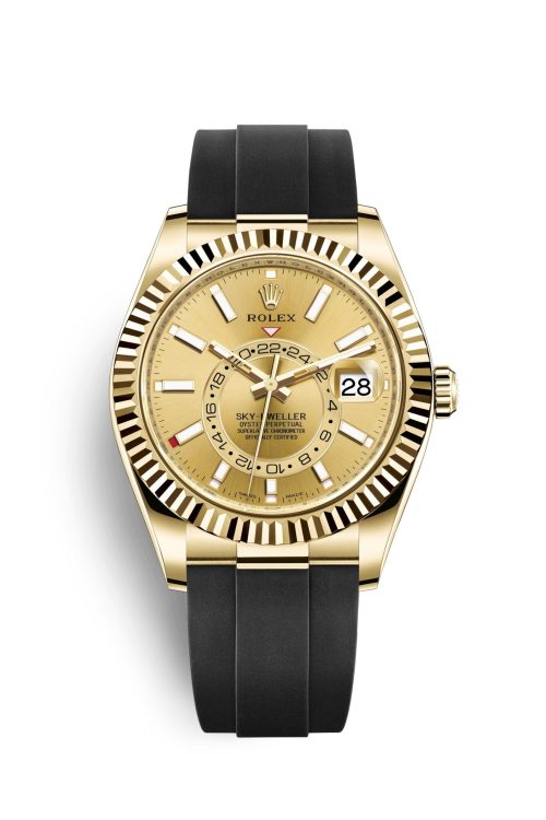 Rolex Sky-Dweller 42mm 18k Yellow Gold Oysterflex 326238-0007