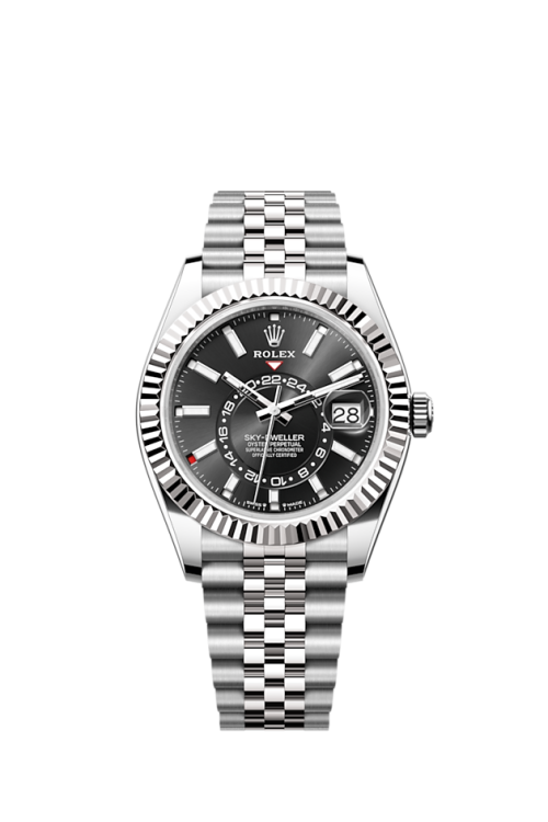 Rolex Sky-Dweller 42mm Oystersteel and 18k White Gold Black Jubilee 336934-0008