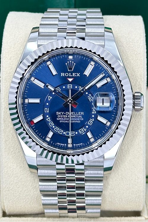 Rolex Sky-Dweller 42mm Oystersteel and 18k White Gold Blue Jubilee 336934-0006