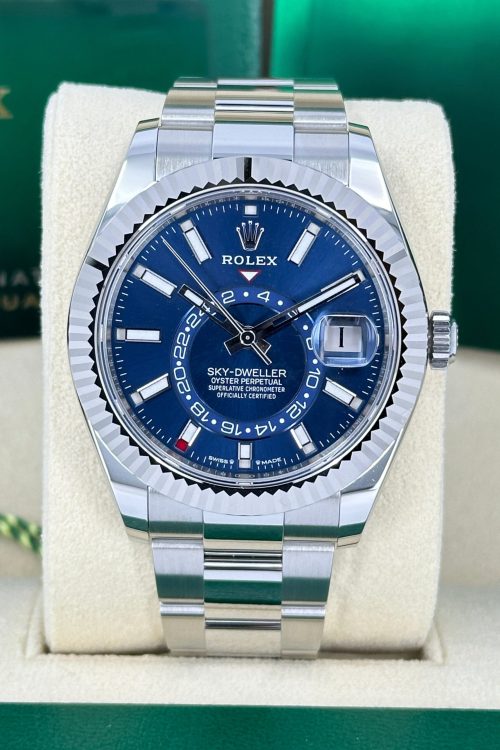 Rolex Sky-Dweller 42mm Oystersteel and 18k White Gold Blue Oyster 336934-0005