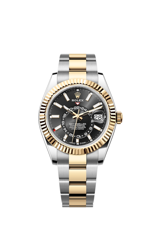 Rolex Sky-Dweller 42mm Oystersteel and 18k Yellow Gold Black Oyster 336933-0003