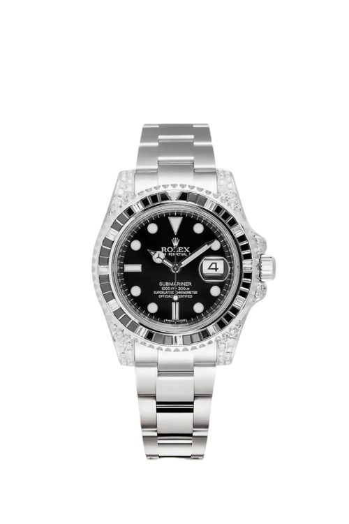 Rolex Submariner Date Silver Black Diamond 40mm  116610LN