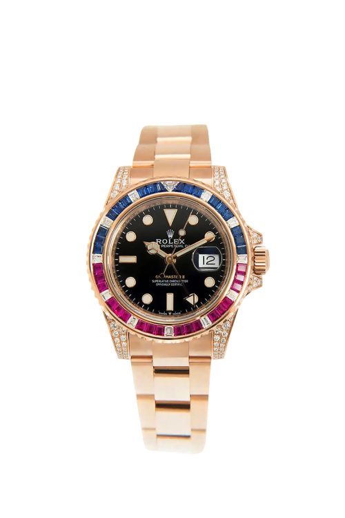 Rolex Submariner Golden Blue Red Diamond Black Dial 40mm