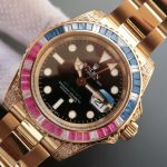 Rolex Submariner Golden Blue Red Diamond Black Dial 40mm 40mm-4.jpg